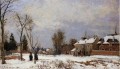 die Straße von Versailles nach saint germain louveciennes Schneeffekt 1872 Camille Pissarro